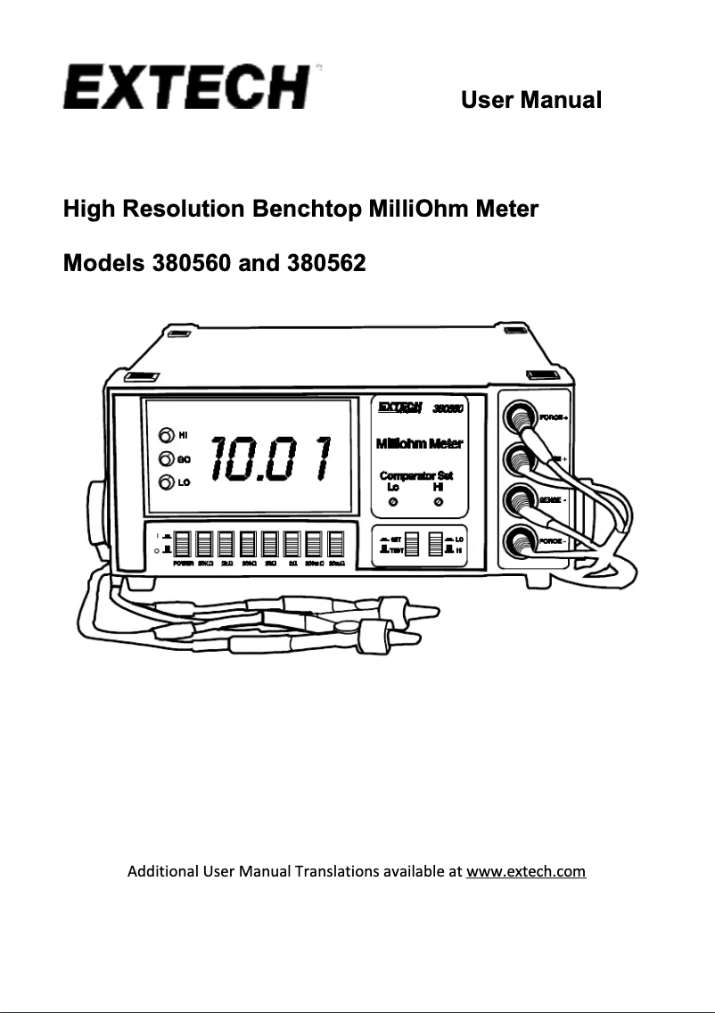 Página 1 del manual Manual de usuario Extech 380562