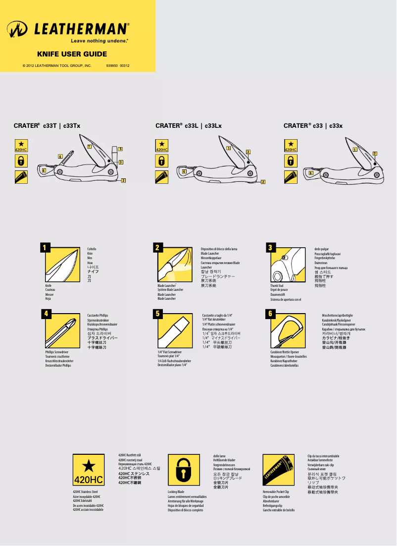 Imagen de la primera página del manual del dispositivo Crater c33L