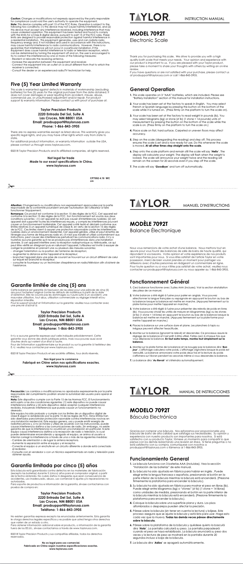 Imagen de la primera página del manual del dispositivo 70924072M