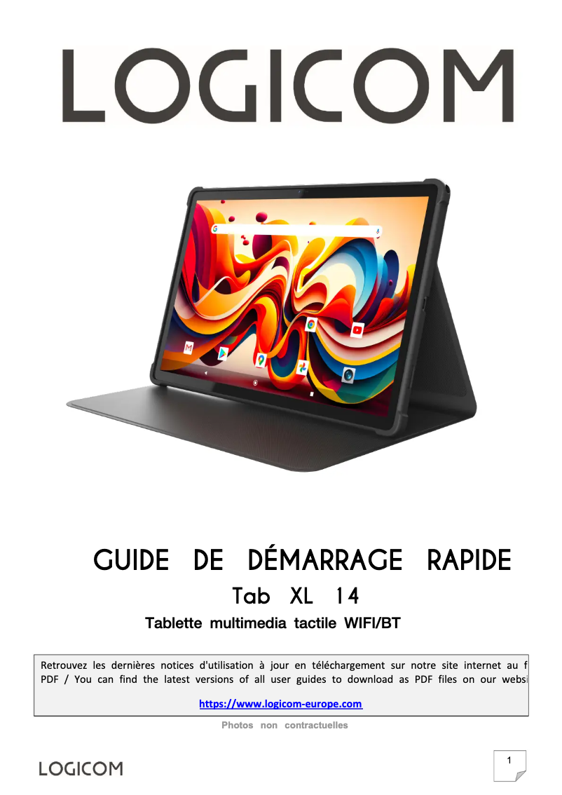 Imagen de la primera página del manual del dispositivo Tab XL 14