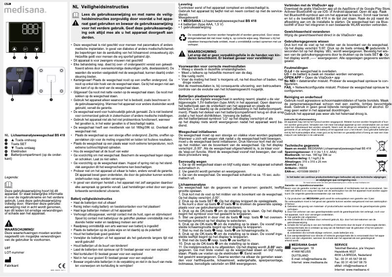 Imagen de la primera página del manual del dispositivo BS 418 Connect