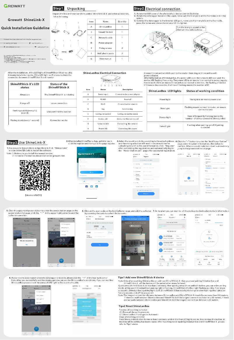 Imagen de la primera página del manual del dispositivo ShineLink-X