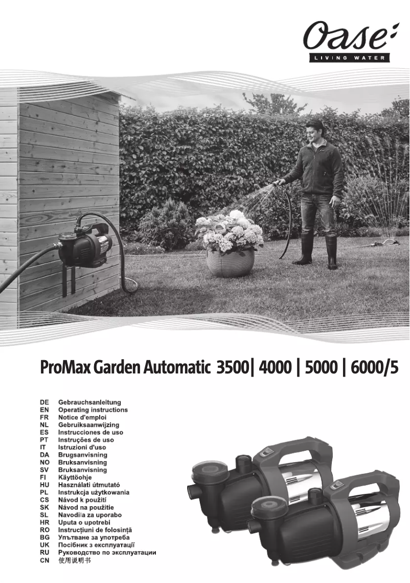 Imagen de la primera página del manual del dispositivo ProMax Garden Automatic 5000
