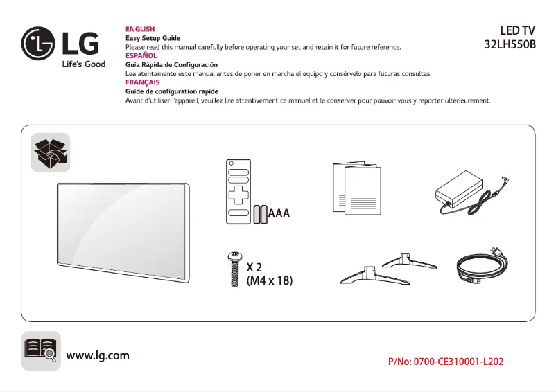 Imagen de la primera página del manual del dispositivo 32LH550B