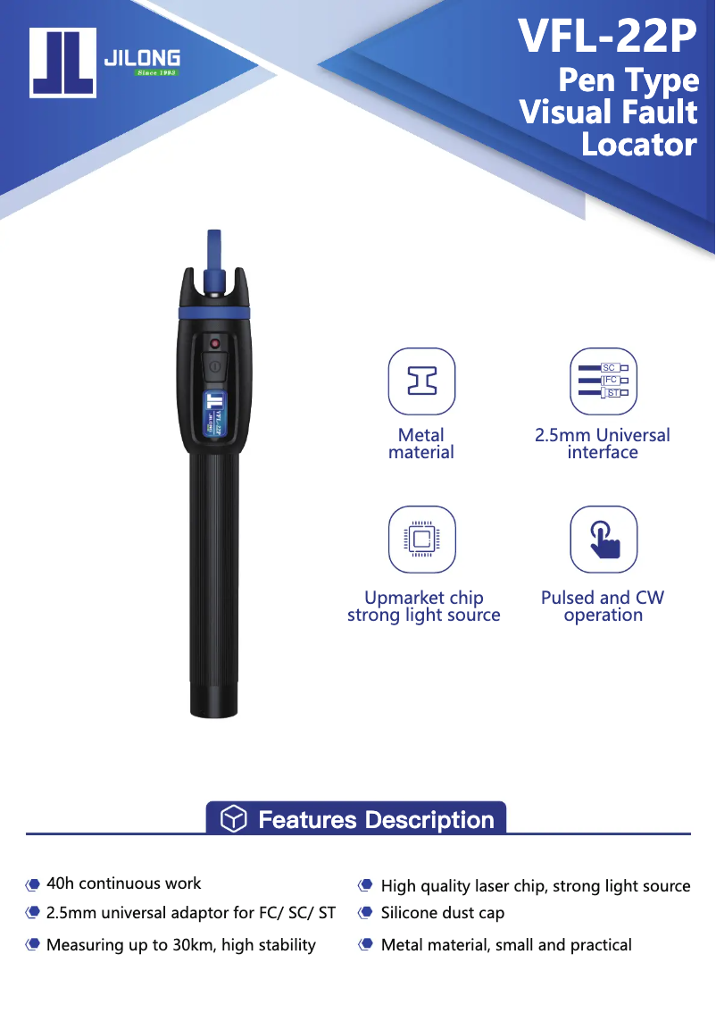 Imagen de la primera página del manual del dispositivo VFL-22P