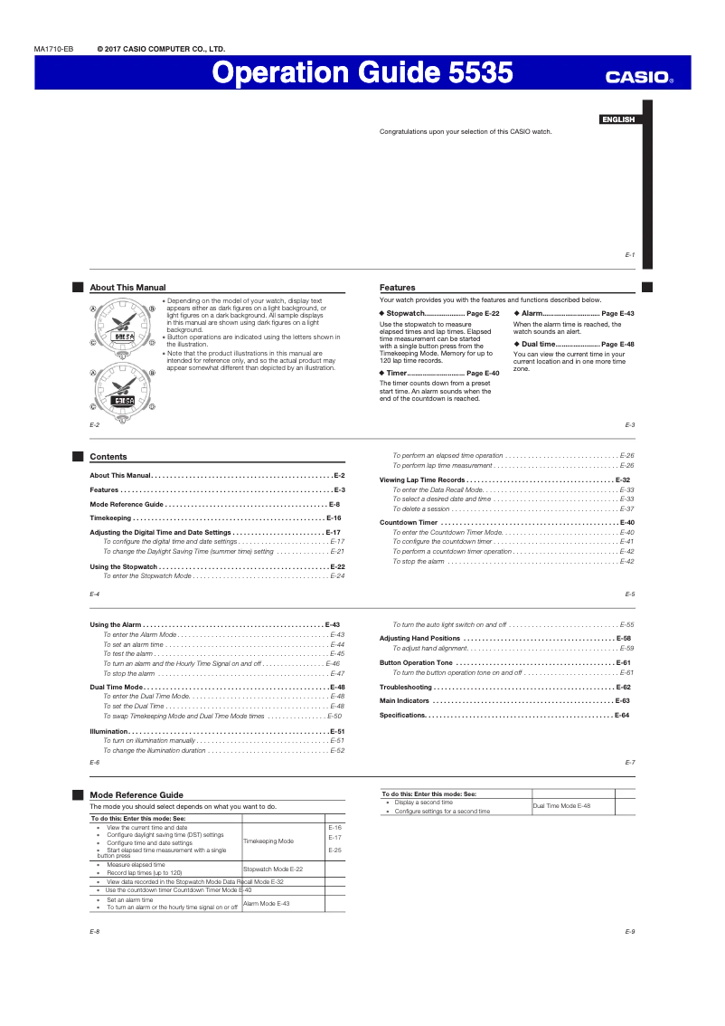 Página 1 del manual Manual de usuario Casio G-Shock GA-810MMA-1AER