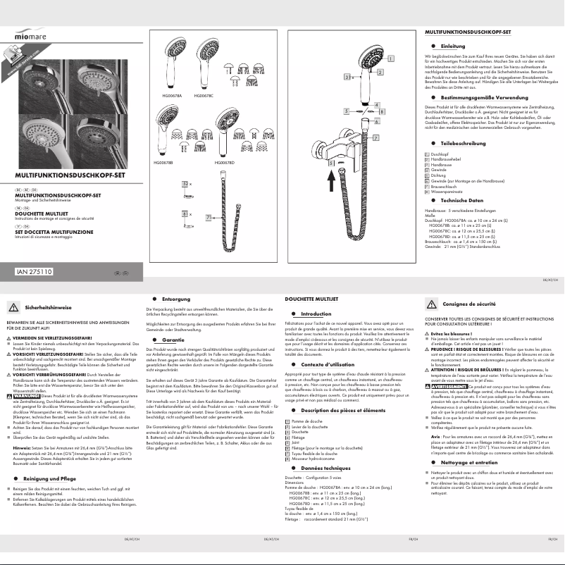 Página 1 del manual Manual de usuario Miomare IAN 275110