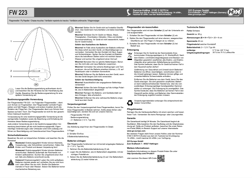 Imagen de la primera página del manual del dispositivo FW 223