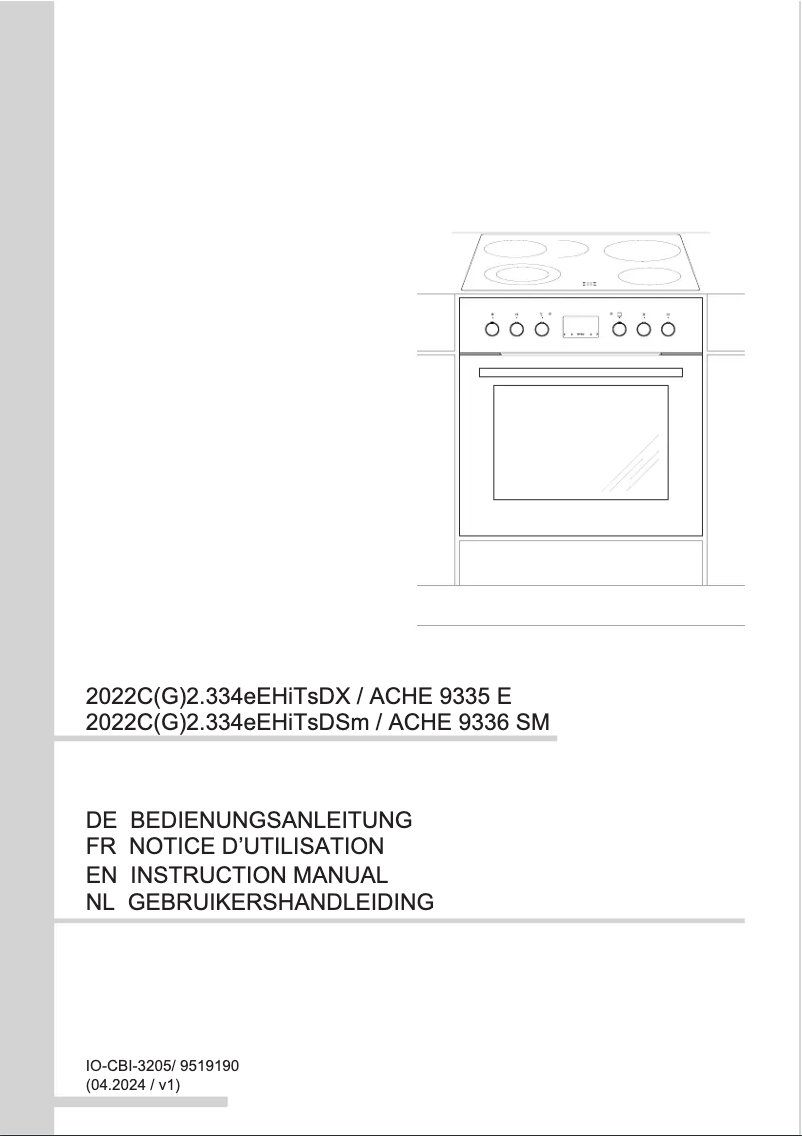 Página 1 del manual Manual de usuario Amica ACHE 9335 E