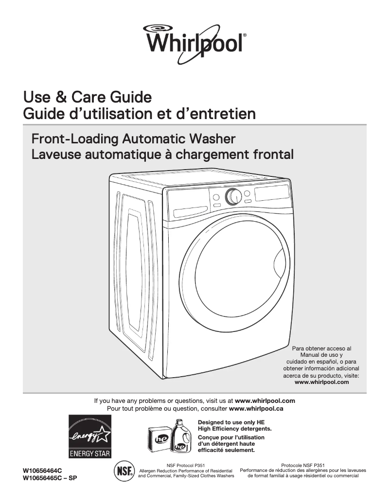 Imagen de la primera página del manual del dispositivo WFW97HEDW