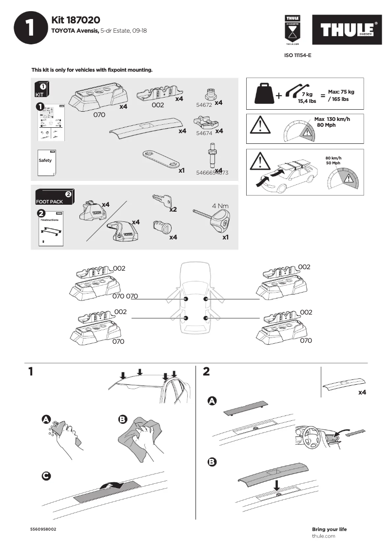 Imagen de la primera página del manual del dispositivo Kit 187020
