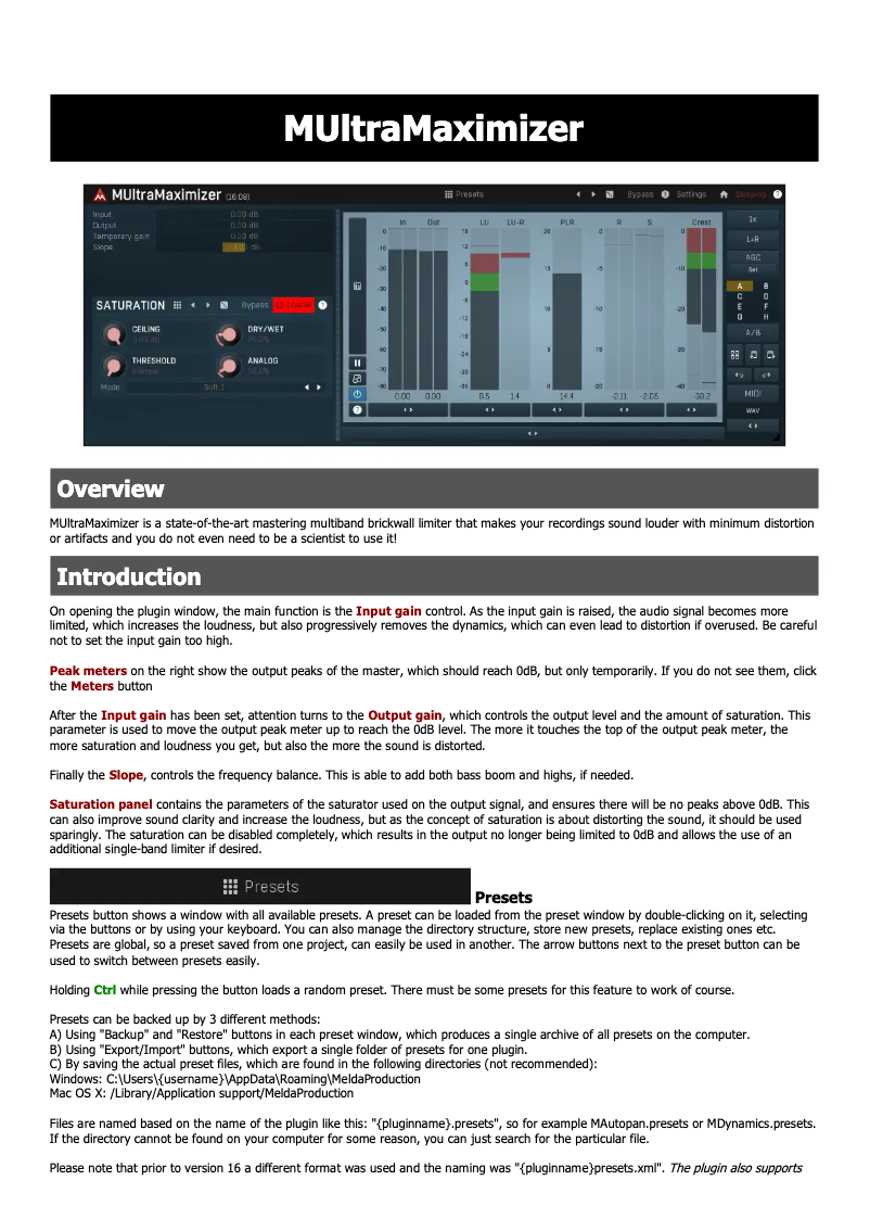 Imagen de la primera página del manual del dispositivo MUltraMaximizer