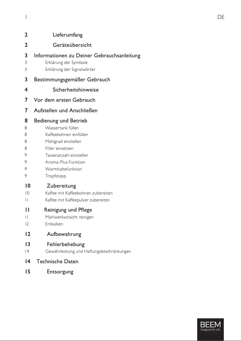 Página 1 del manual Manual de usuario BEEM Fresh Aroma Intense