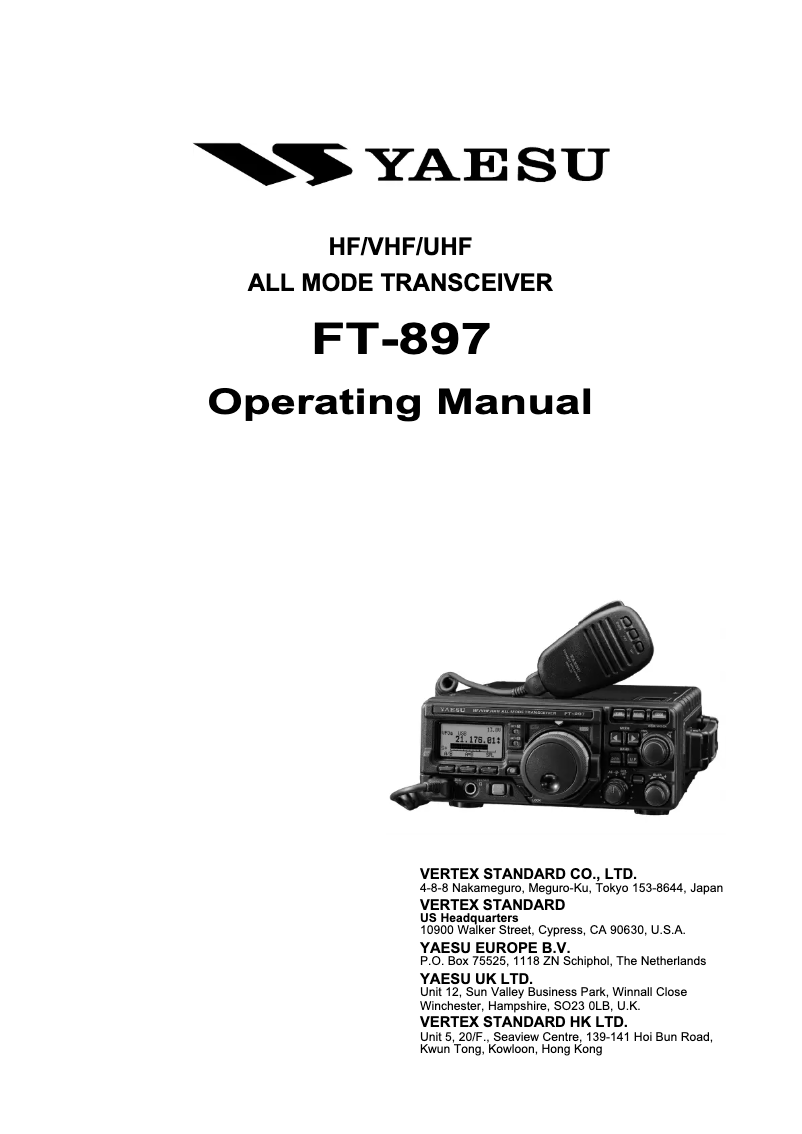 Imagen de la primera página del manual del dispositivo FT-897