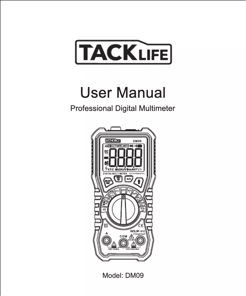 Imagen de la primera página del manual del dispositivo DM09