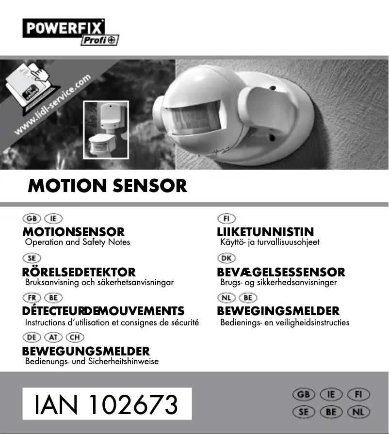 Imagen de la primera página del manual del dispositivo Motion Sensor