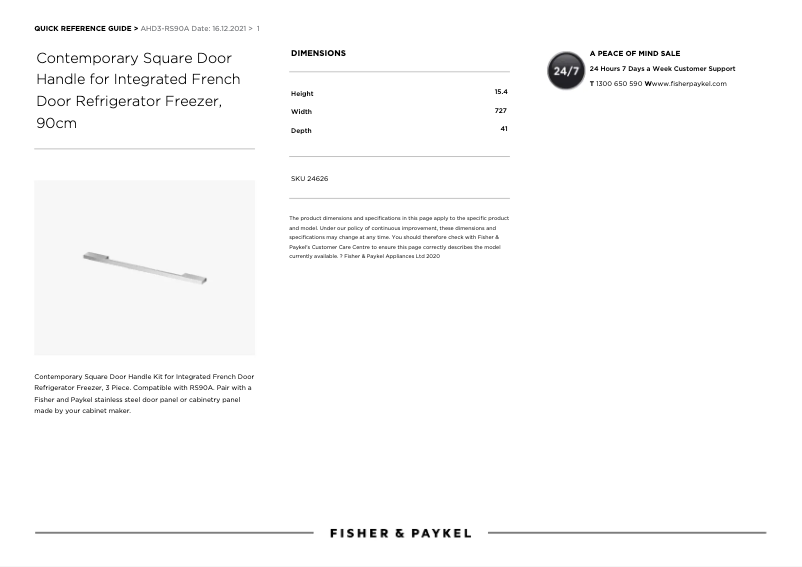 Página 1 del manual Manual de usuario Fisher & Paykel AHD3-RS90A