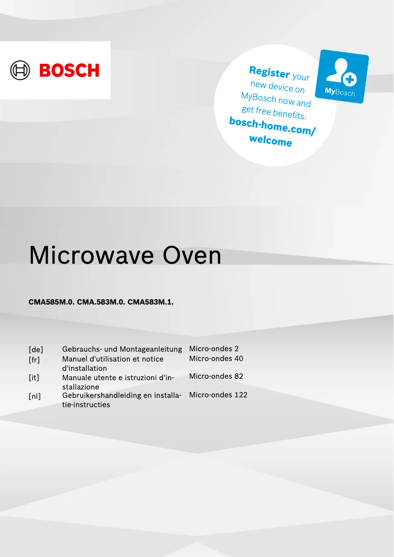 Página 1 del manual Manual de usuario Bosch CMA583MB1F