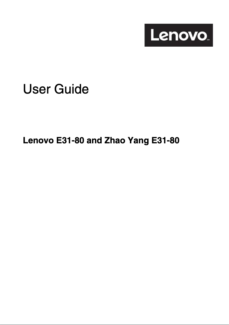 Imagen de la primera página del manual del dispositivo ThinkPad E31-80