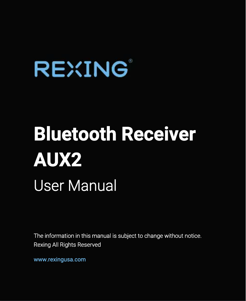 Página nº 1 - Manual de usuario Rexing AUX2