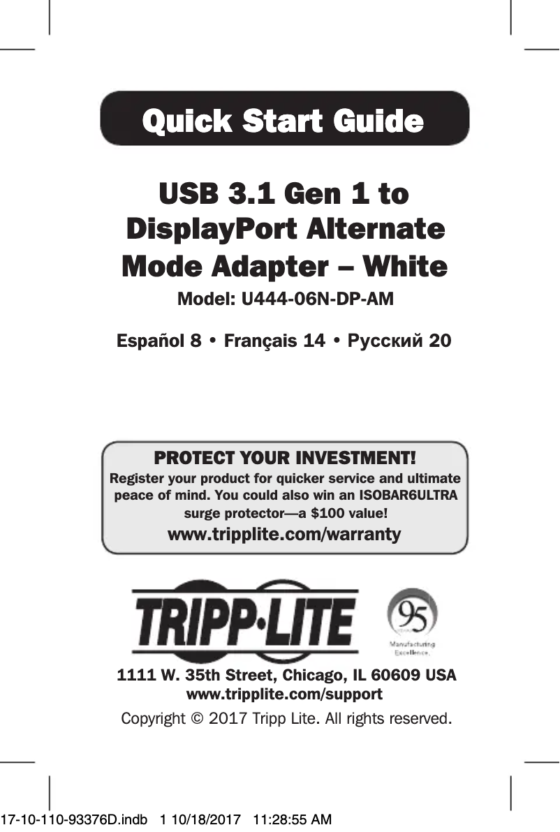 Página 1 del manual Manual de usuario Tripp Lite U444-06N-DP-AM