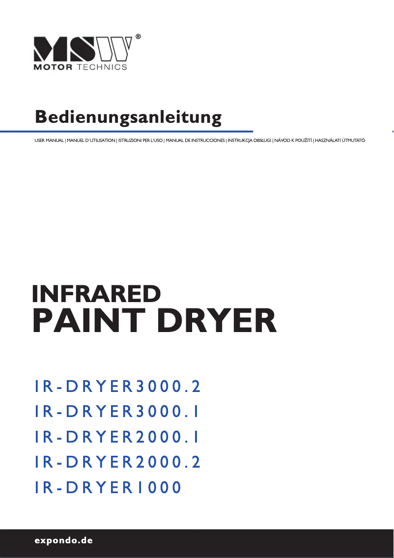 Imagen de la primera página del manual del dispositivo IR-DRYER2000.1