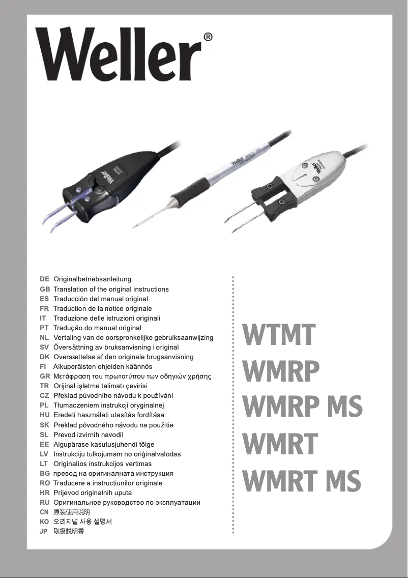 Página 1 del manual Manual de usuario Weller WTMT