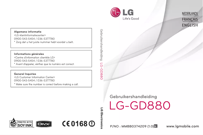 Página 1 del manual Manual de usuario LG GD 880