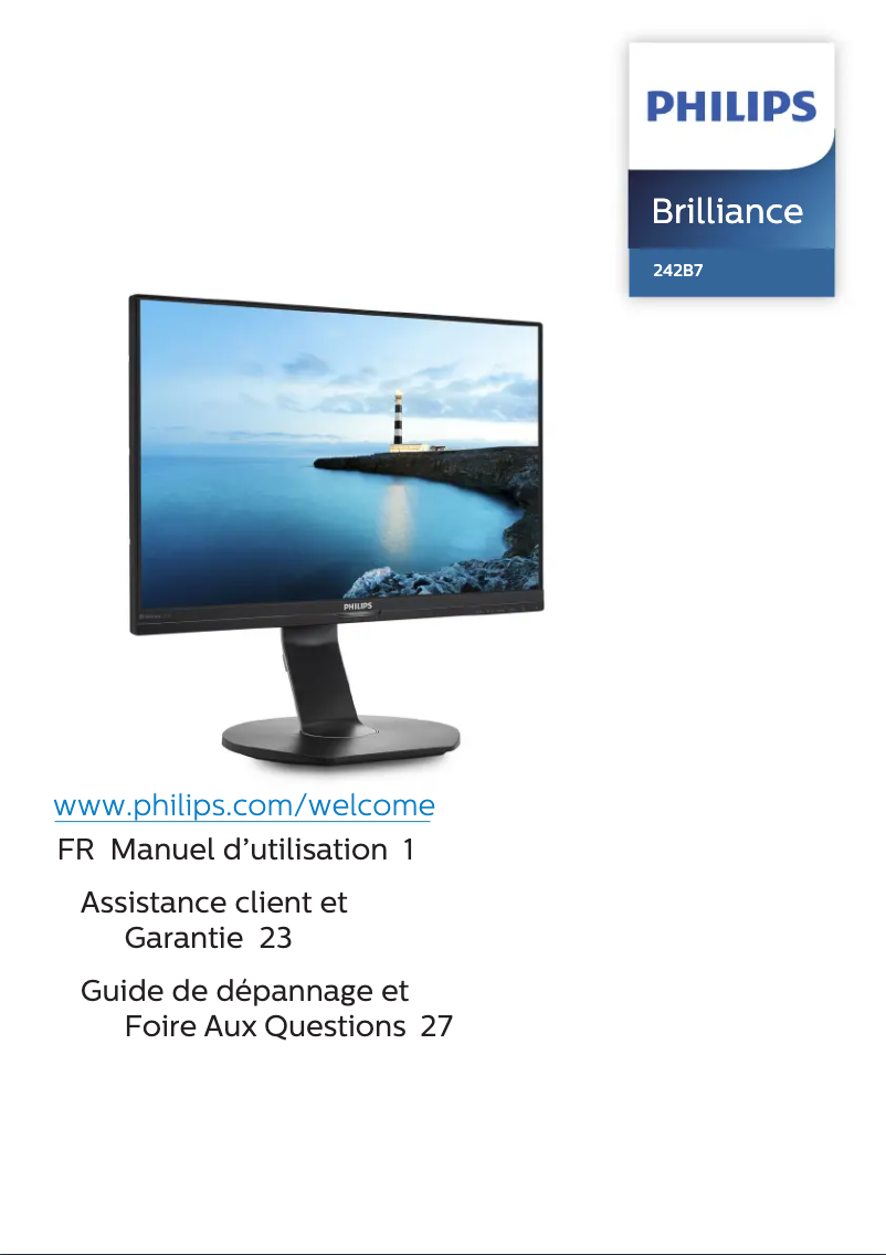 Imagen de la primera página del manual del dispositivo Brilliance 242B7QPTEB