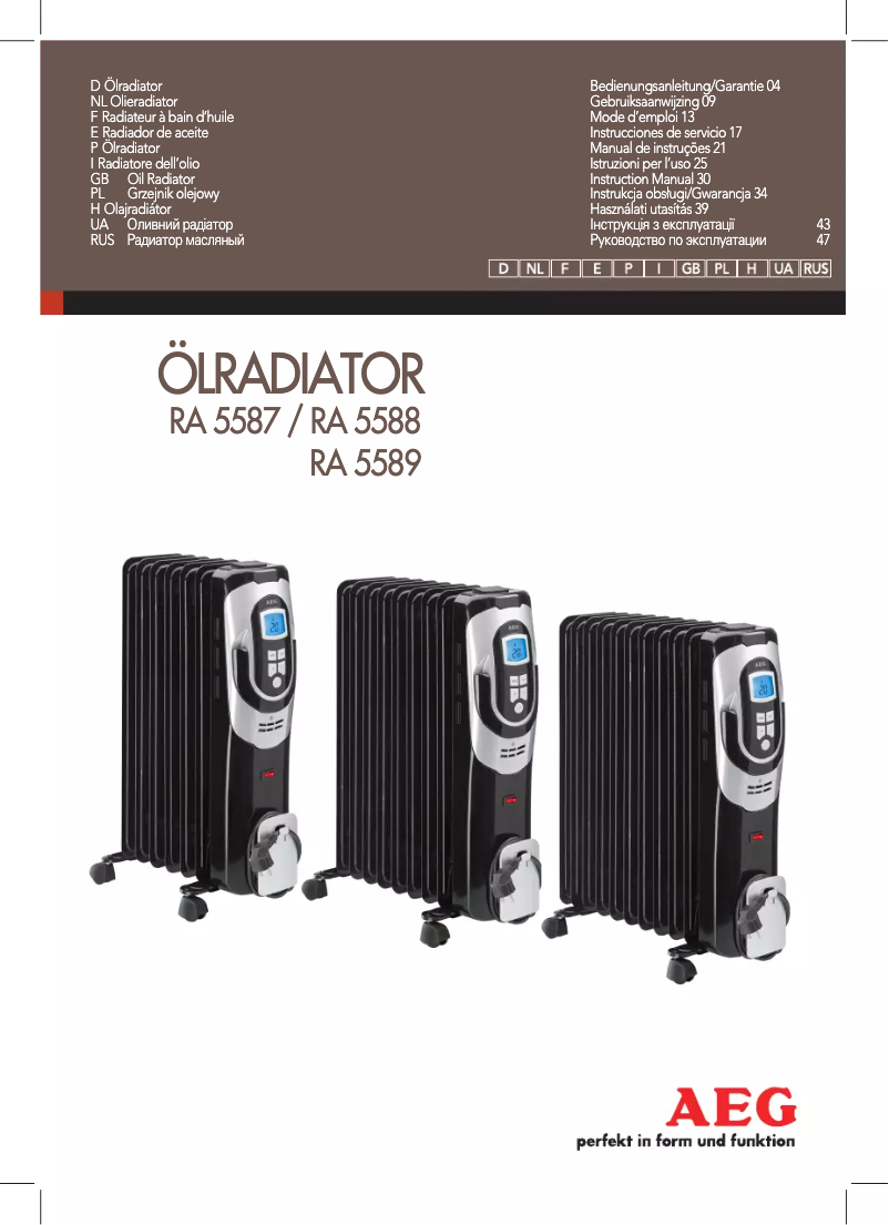 Página nº 1 - Manual de usuario AEG RA 5588