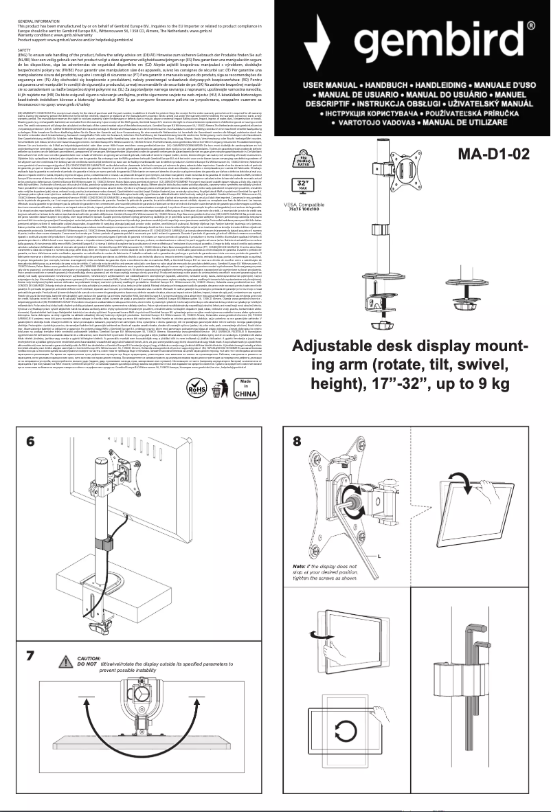 Imagen de la primera página del manual del dispositivo MA-D1-02