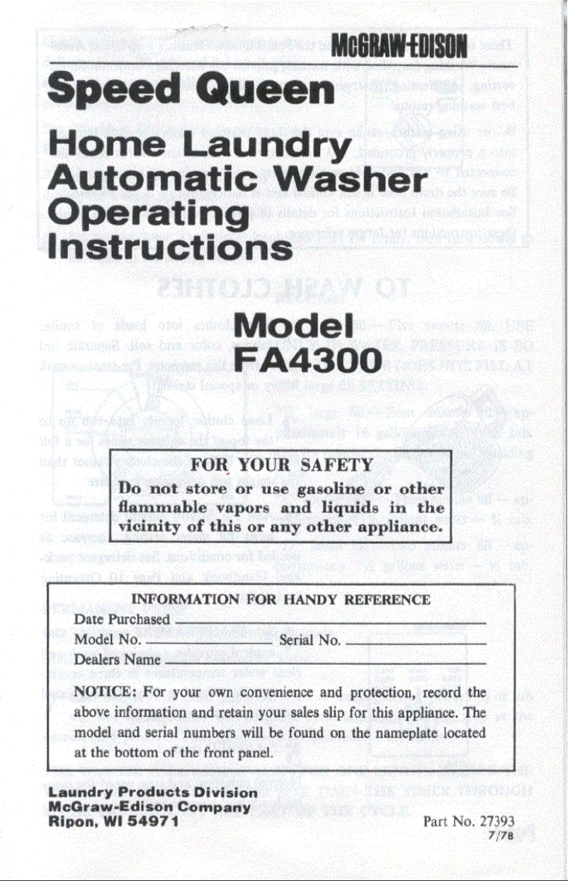 Imagen de la primera página del manual del dispositivo FA4300