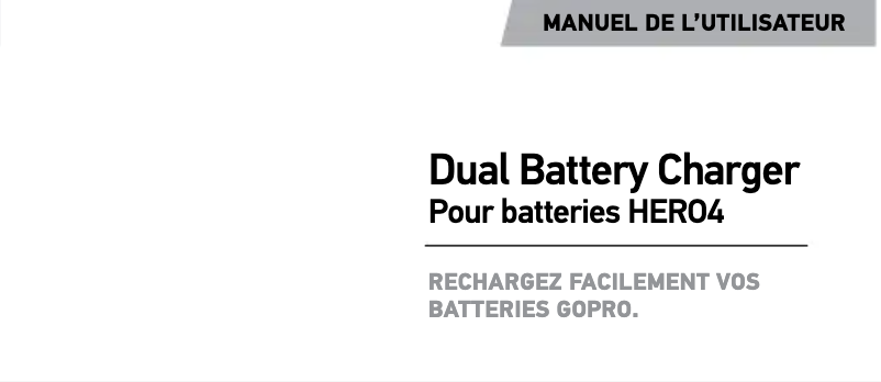Imagen de la primera página del manual del dispositivo Dual Battery Charger HERO 4