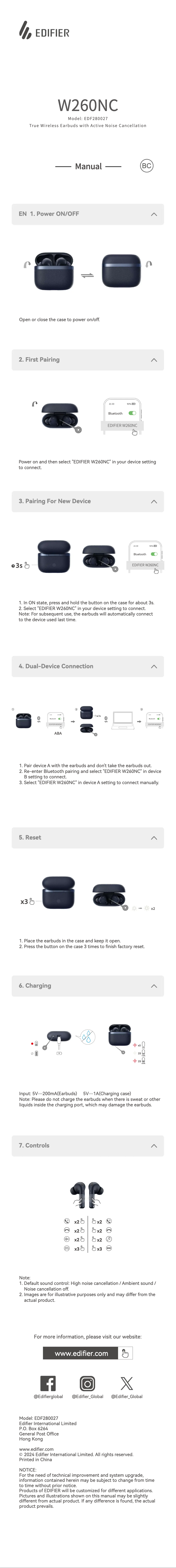 Imagen de la primera página del manual del dispositivo W260NC