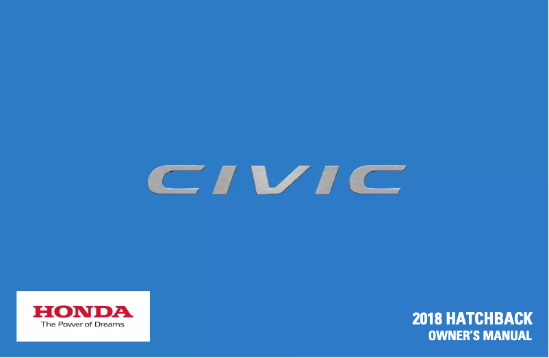 Página nº 1 - Manual de usuario Honda Civic Hatchback (2018)