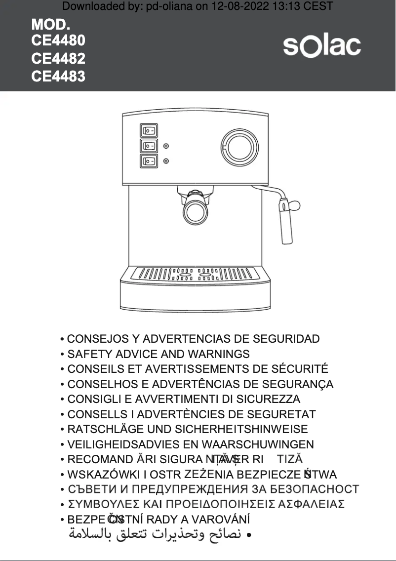 Imagen de la primera página del manual del dispositivo Espresso CE4482