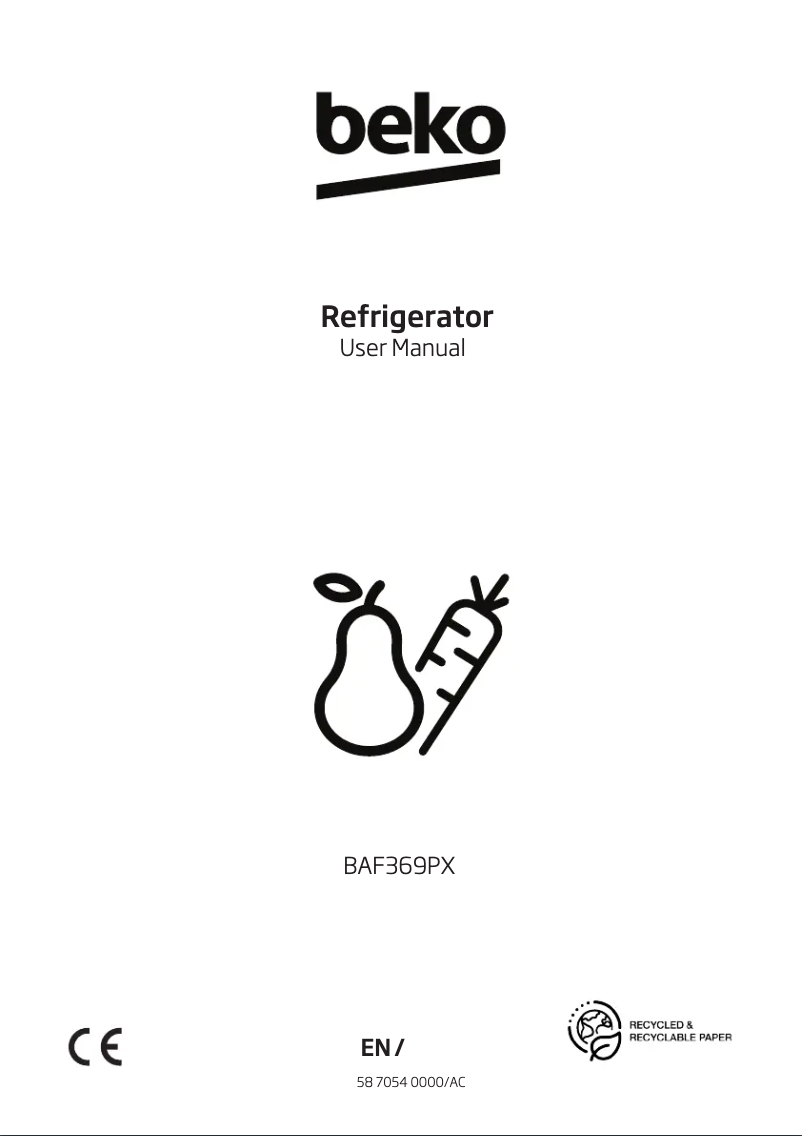 Imagen de la primera página del manual del dispositivo BAF369PX