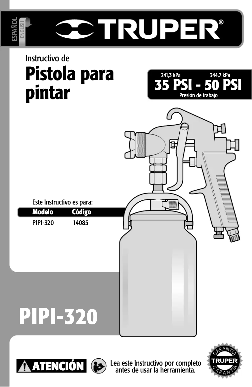 Página 1 del manual Manual de usuario Truper PIPI-320