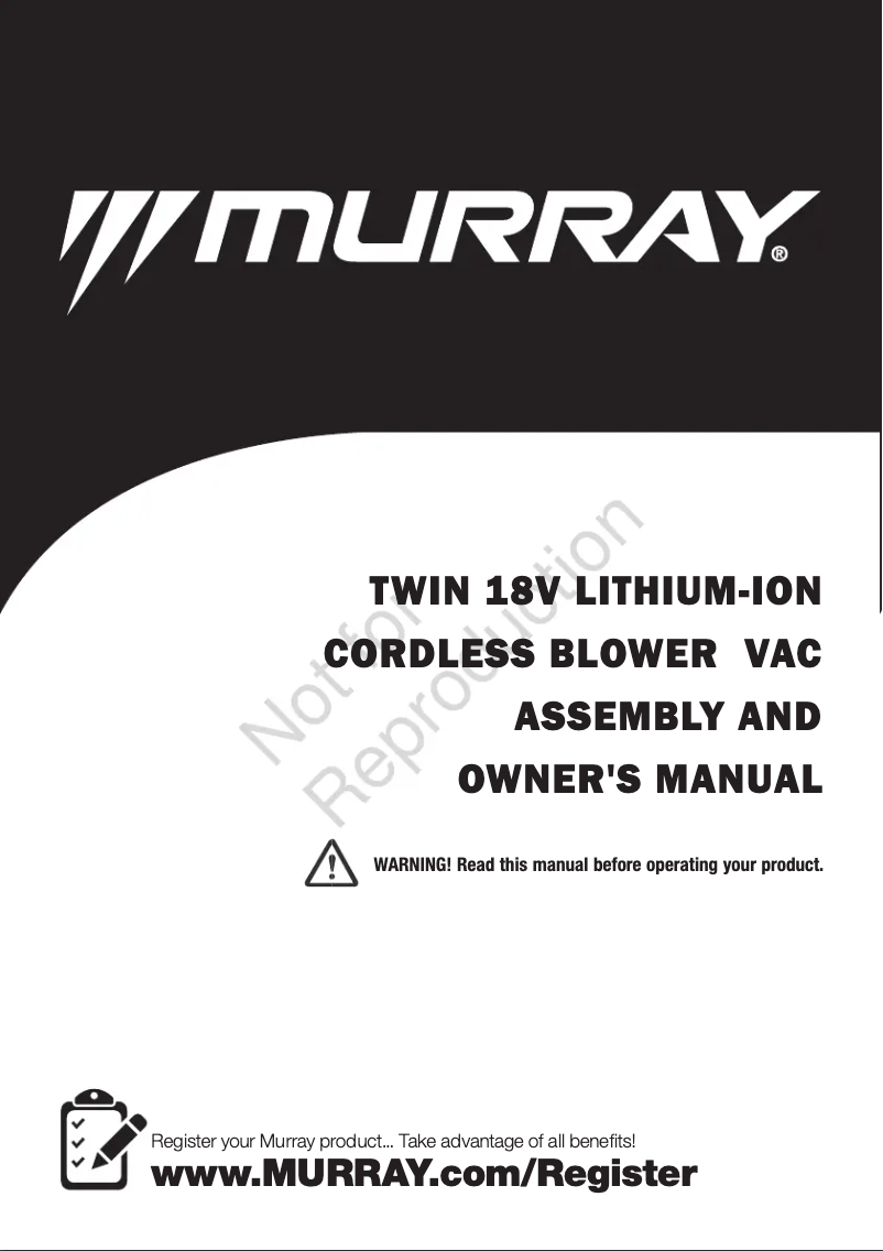 Página 1 del manual Manual de usuario Murray IQ18LBVK