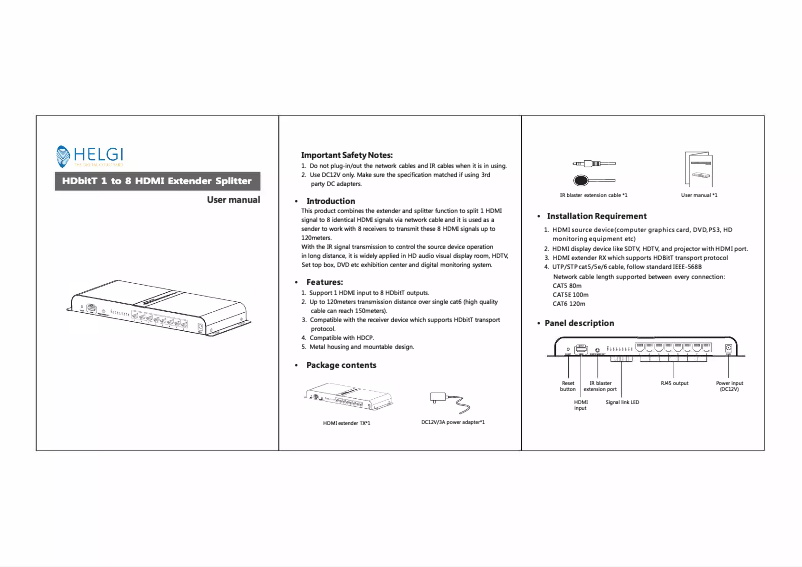 Imagen de la primera página del manual del dispositivo HLG0318-4K-HDBITT