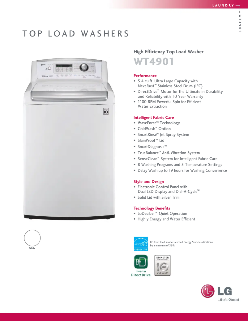 Página nº 1 - Manual de usuario LG WT4901CW