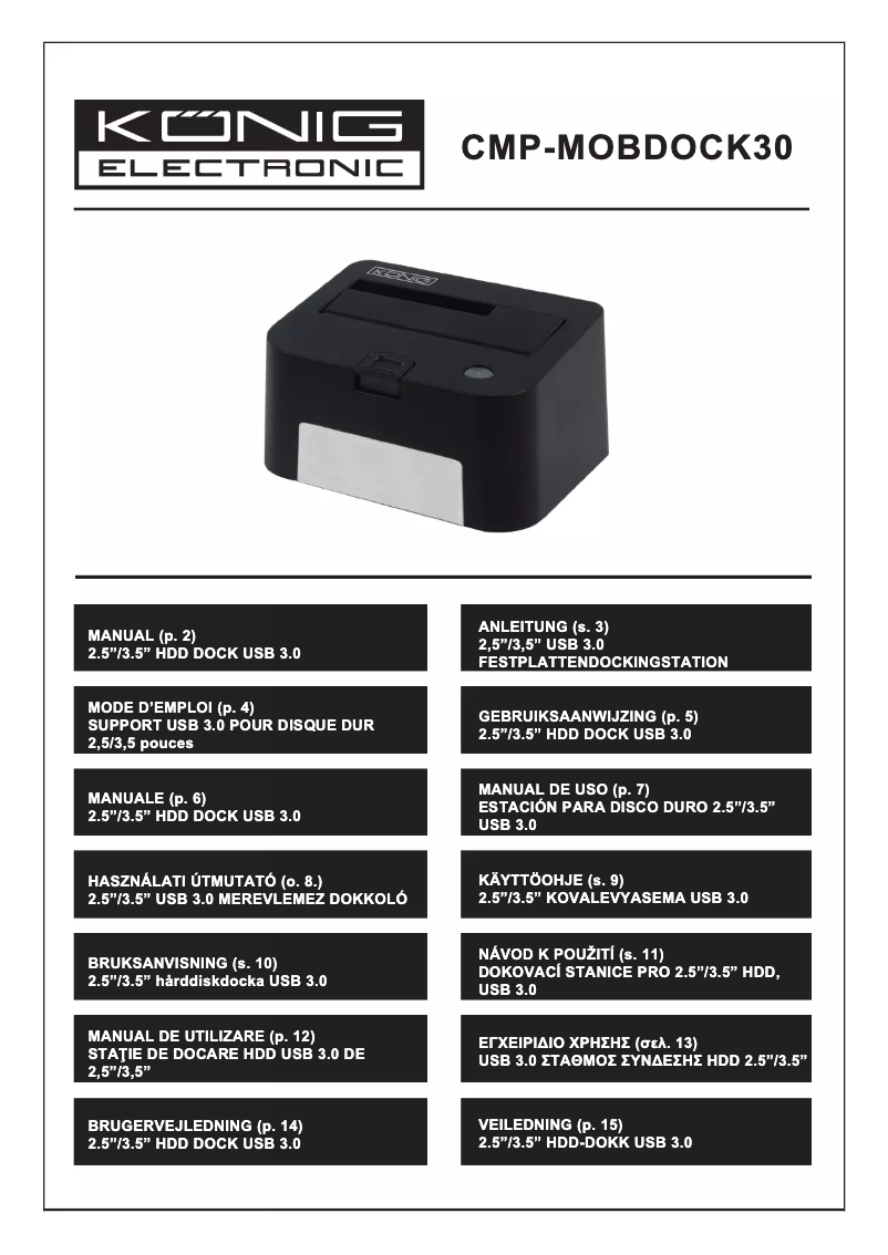 Imagen de la primera página del manual del dispositivo CMP-MOBDOCK30