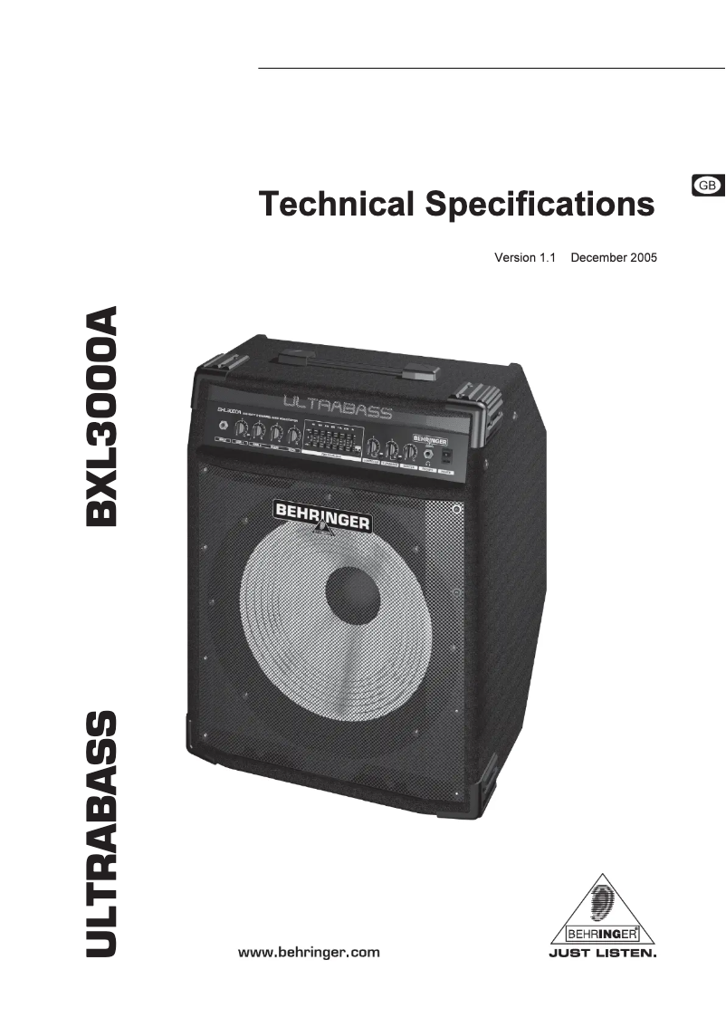 Imagen de la primera página del manual del dispositivo Ultrabass BXL3000A
