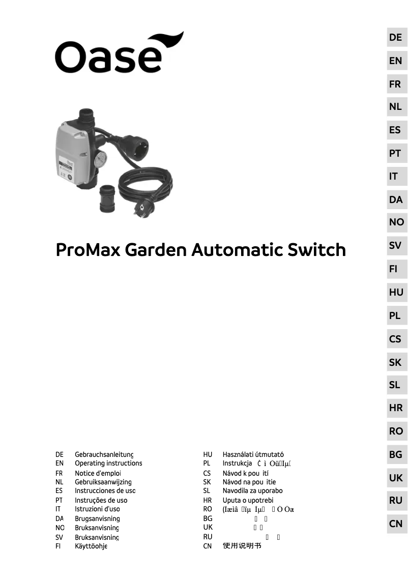 Imagen de la primera página del manual del dispositivo ProMax Garden