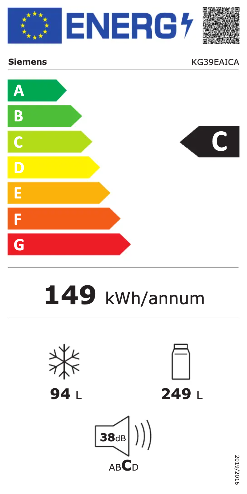 Imagen de la primera página del manual del dispositivo KG39EAICA