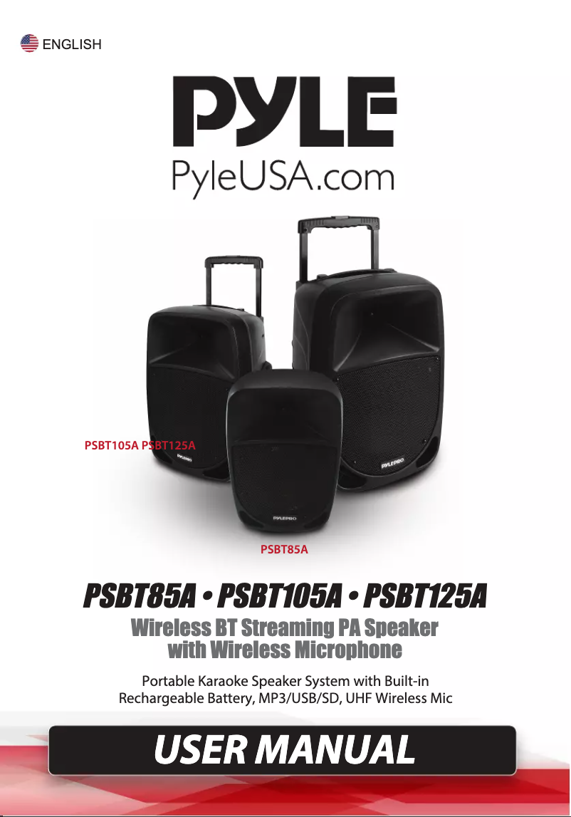Página 1 del manual Manual de usuario Pyle PSBT85A