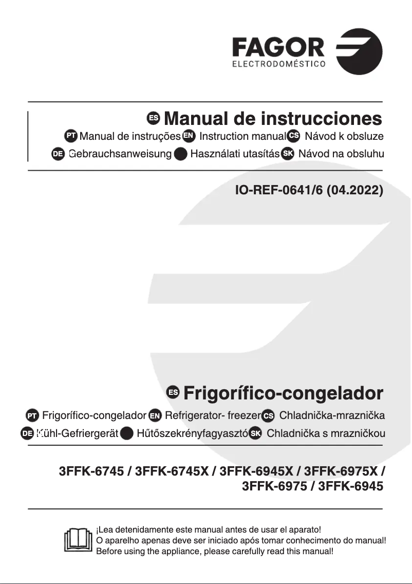 Página 1 del manual Manual de usuario Fagor 3FFK-6745