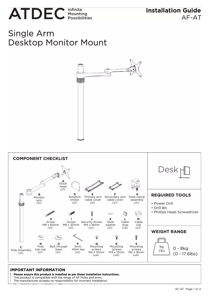 Página 1 del manual Manual de usuario Atdec AF-AT