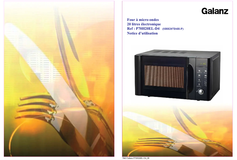 Imagen de la primera página del manual del dispositivo P70H20EL-D4