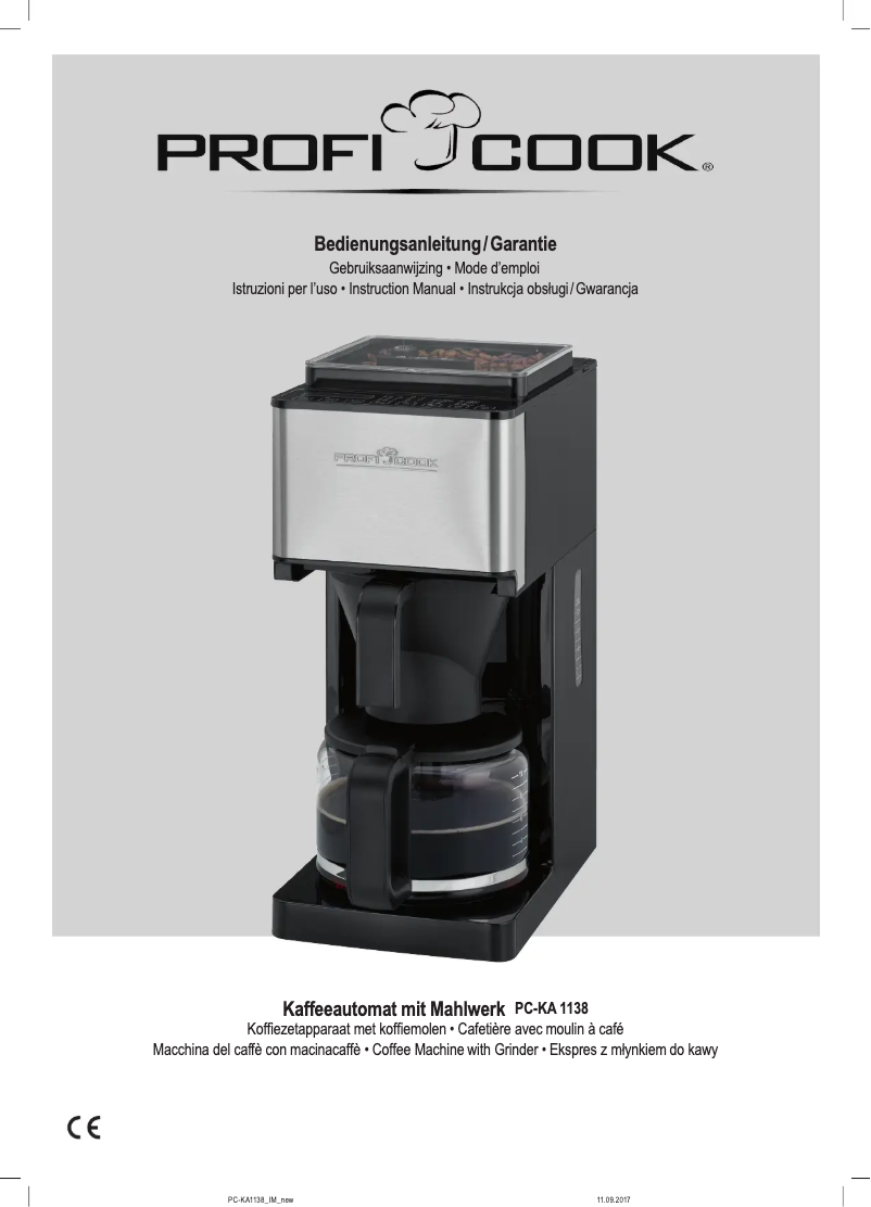 Página nº 1 - Manual de usuario ProfiCook PC-KA 1138